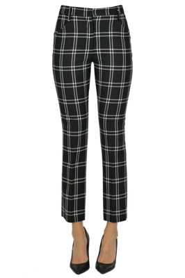 Checked print trousers