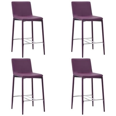 Sedie Da Bar 4 Pz Viola In Similpelle