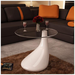 Tavolino da Salotto Moderno in Vetro Design a Goccia Colore Bianco características