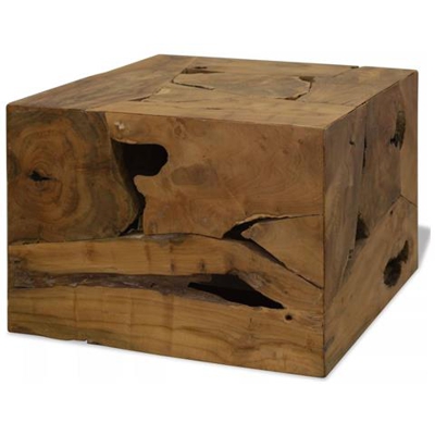 Tavolino Da Caffè In Autentico Legno Di Teak 50x50x35cm Marrone