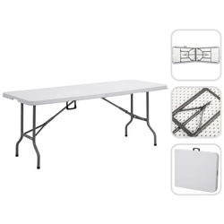 Tavolo Portatile Pieghevole, Tavolo Trasportabile, 240 X 76 Cm, Bianco, Pieghevole A Metìê, Materiale: Hdpe características