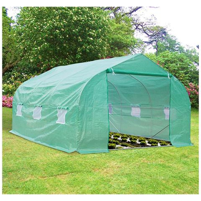 Serra Per Piante Con Tetto Spiovente In Pe E Tubi D'acciaio Verde Scuro 4.5x3x2m