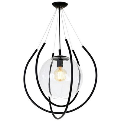Lampada A Sospensione Felis, Lampadario, Da Soffitto, Nero In Metallo, Vetro, 55 X 55 X 90 Cm, 1 X E27, 60w