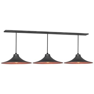 Lampada A Sospensione Ramus, Lampadario, Da Soffitto, Grigio Scuro In Metallo, 86 X 25 X 70 Cm, 3 X E27, 60w