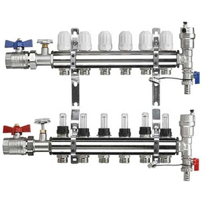 Ercos COLLETTORE DI DISTRIBUZIONE PREMONTATO G 1'''' x G 3/4 sei 6 uscite ''