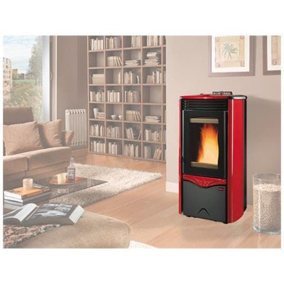 Termostufa Pellet La Nordica Extraflame Mod. Duchessa Idro Steel 13 Kw Bordeaux