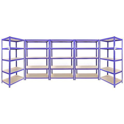 2 Scaffali 90cm E 3 Scaffali 120cm Q-rax In Acciaio Senza Bulloni Blu características