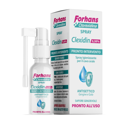 COLLUTORIO SPRAY CON CLOREXIDINA FORHANS CLEXIDIN 50ML características