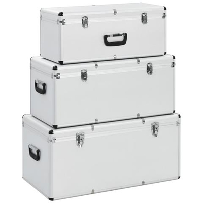 Valigette 3 Pz In Alluminio Argento