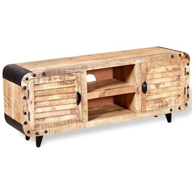 Mobile Porta Tv In Legno Grezzo Di Mango 120x30x50 Cm