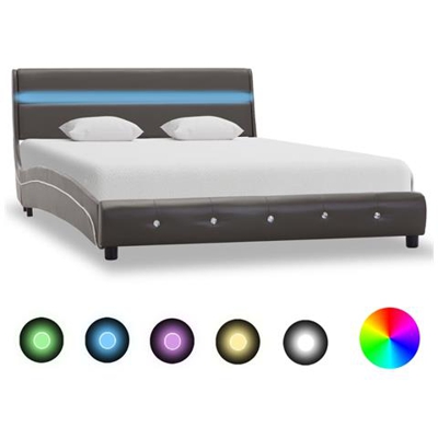 Giroletto Con Led Grigio In Similpelle 120x200 Cm