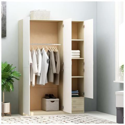 Armadio A 3 Ante Bianco Rovere Sonoma 120x50x180cm Truciolato características