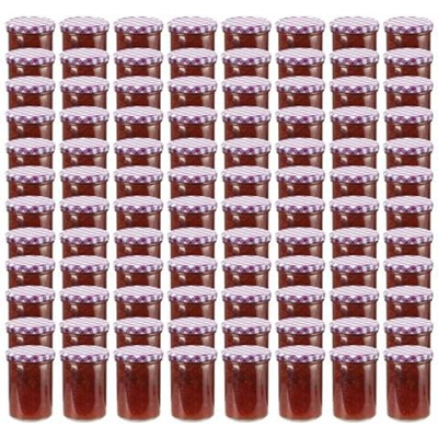 Vasi Marmellata In Vetro Coperchio Bianco E Viola 96 Pz 400