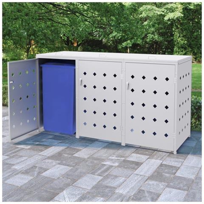 Copribidone Per Spazzatura Triplo 240 L In Acciaio Inox