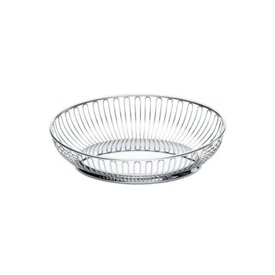 829 Cestino Ovale a Filo in Acciaio lucido