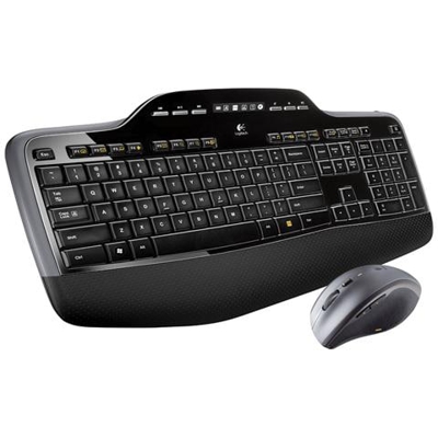 Kit Mouse Laser 1000 DPI + Tastiera Wireless Desktop MK710 Colore Nero (Layout Italiano)