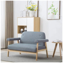 Divano A 2 Posti In Tessuto Grigio Chiaro en oferta