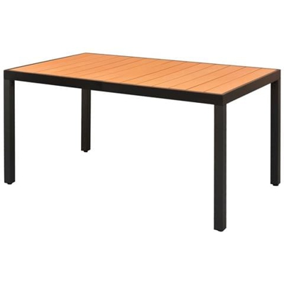 Tavolo Da Pranzo Per Giardino Wpc Alluminio 150x90x74cm Marrone