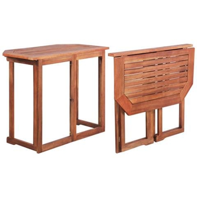 Tavolo Da Balcone In Legno Massello Di Acacia 90x50x75 Cm