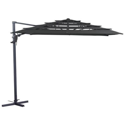 Ombrellone Monaco Flex 300x300 cm Aperto Grigio Quadrato