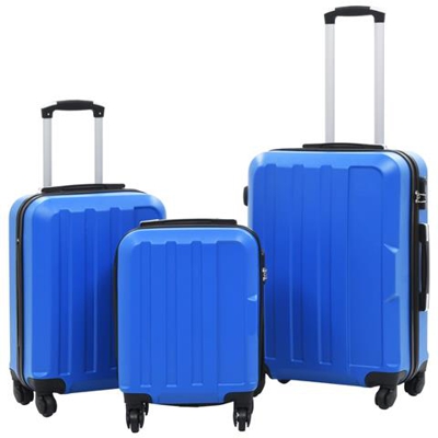 Set Trolley A Custodia Rigida 3 Pz Blu Abs
