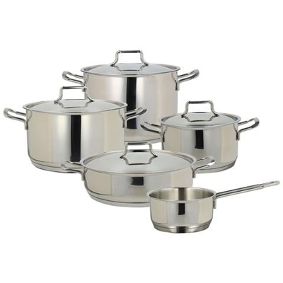 Batteria Pentole 9 Pezzi Vanitosa Inox Steel V579109INSL