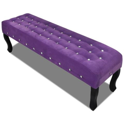 Panchina In Velluto Viola Con Bottoni Di Cristallo en oferta