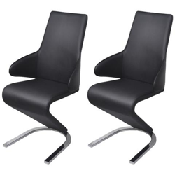 Vidax 2 Pz Sedie A Sbalzo Sala Da Pranzo In Pelle Sintetica Nera en oferta