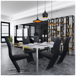 Sedie Sala Da Pranzo 6 Pezzi In Pelle Sintetica Nero en oferta