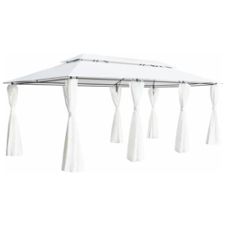 Gazebo Con Tende 600x298x270 Cm Bianco características