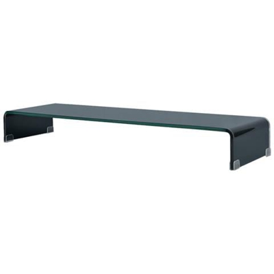 Mobile / rialzo Porta Tv In Vetro Nero 100x30x13 Cm