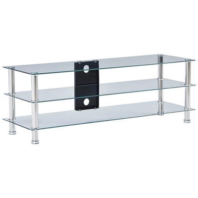 Mobile Porta Tv Trasparente 120x40x40 Cm Vetro Temperato