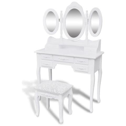 Tavolo Da Trucco Con Sgabello E 3 Specchiere precio