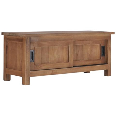 Mobile Porta Tv 90x30x35 Cm In Legno Massello Di Teak
