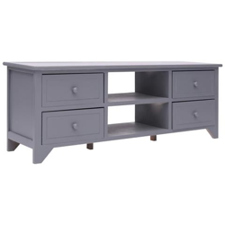 Mobile Porta Tv Grigio 115x30x40 Cm In Legno Di Paulownia en oferta
