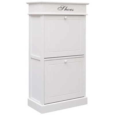 Scarpiera Bianca 50x28x98 Cm In Legno Di Paulownia