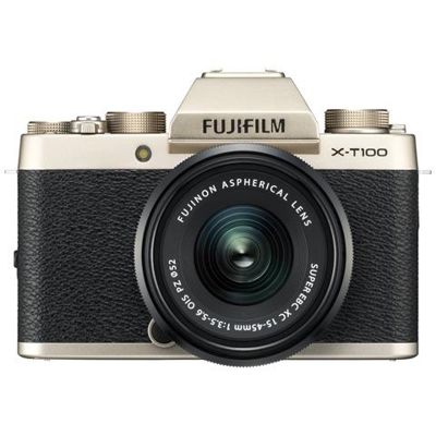 Fotocamera Mirrorless Fujifilm X-t100 + 15-45mm Colore Champagne Oro