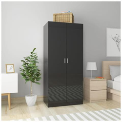 Armadio Nero Lucido 80x52x180 Cm In Truciolato precio