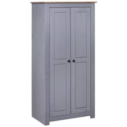 Armadio Grigio 80x50x171,5 Cm Legno Massello Pino Panama Range en oferta
