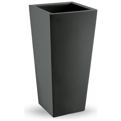 Vaso Cache-pot Genesis Quadrato Alto In Colore Antracite