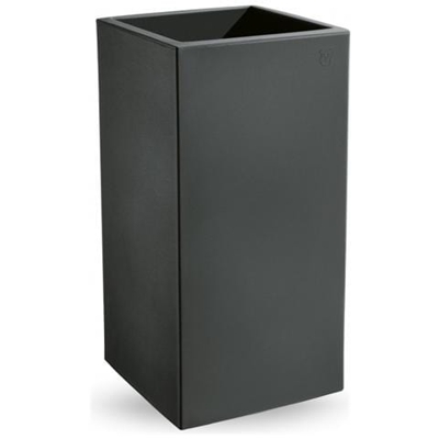 Vaso Cache-pot Cosmos Quadrato Alto In Colore Antracite