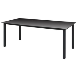 Tavolo Da Pranzo Per Giardino Vetro Alluminio 190x90x74 Cm Nero precio