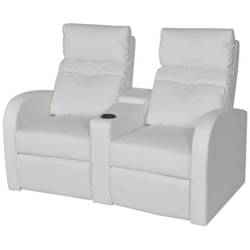 Divano Poltrona A Due Posti Reclinabile In Pelle Artificiale Bianca características