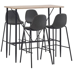 Set Da Bar 5 Pz In Tessuto Grigio Scuro en oferta