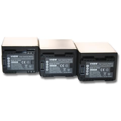 3x Batteria Set 4450mah (3.6v) Con Infochip Per Fotocamera Canon Ivis Hf R62 Come Bp-727, Bp-745.