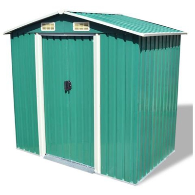 Capanno Per Attrezzi In Metallo Verde 204x132x186 Cm