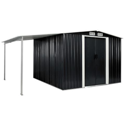 Capanno Giardino Porte Scorrevoli Antracite 386x259x178 Cm Acciaio características