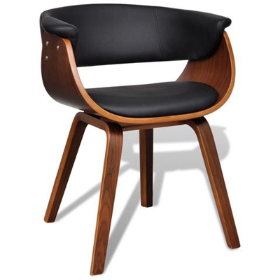 Sedia Moderna Da Tavola In Pelle Artificiale E Legno