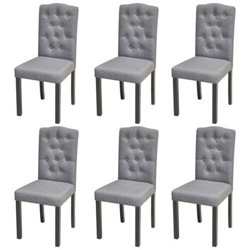 Sedie da Pranzo 6 pz Grigio Chiaro in Tessuto precio