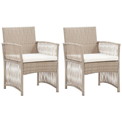 Poltrone Da Giardino Con Cuscini 2 Pz Beige In Polyrattan precio